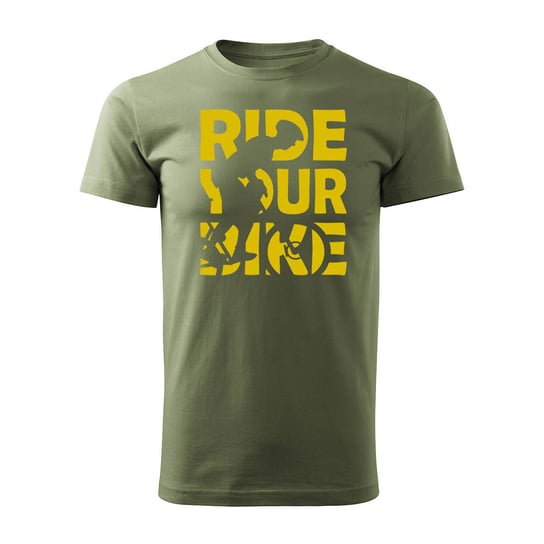Koszulka rowerowa na rower z rowerem górskim MTB Mountain Bike męska khaki REGULAR-L TUCANOS
