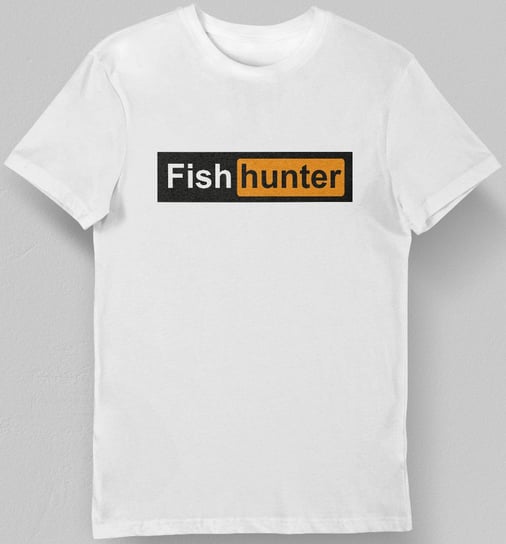 Koszulka ryby fish hunter biała 2XL KozakNadruki