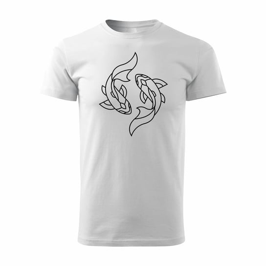 Koszulka ryby znak zodiaku ryby z rybami męska biała REGULAR-XXL TUCANOS