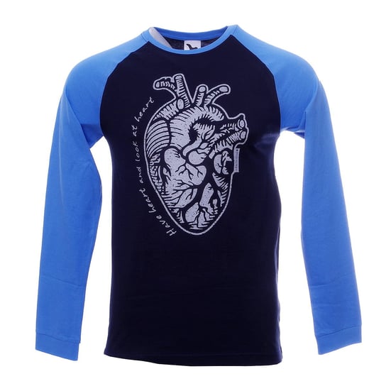 Koszulka Serce Anatomiczne z długim rękawem granatowo niebieska Inny producent