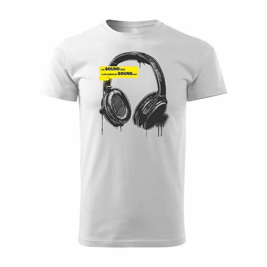 Koszulka słuchawki ze słuchawkami dla DJ męska biała-L TUCANOS