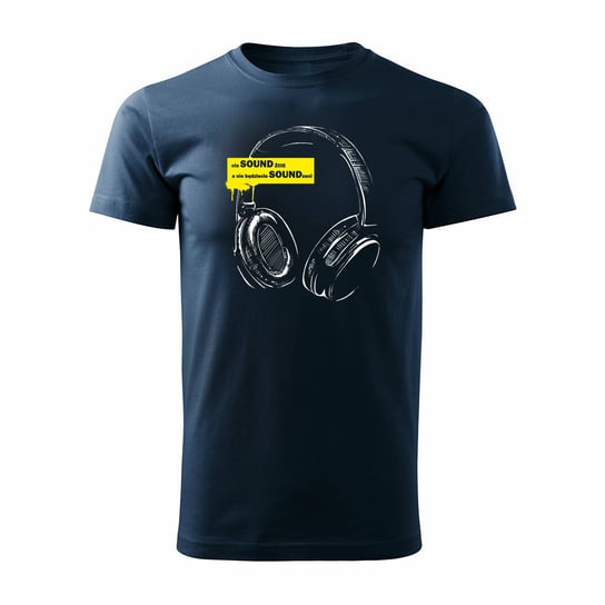 Koszulka słuchawki ze słuchawkami dla DJ męska granatowa-L TUCANOS