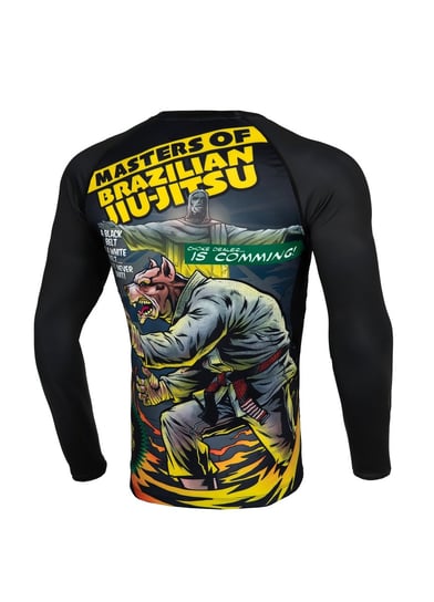 Koszulka sportowa z długim rękawem MASTERS OF BJJ HILLTOP Czarna 3XL Pitbull West Coast