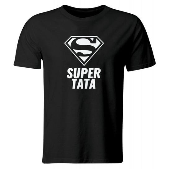 Koszulka Super Tata. Prezent dla Taty na Dzień Ojca lub Urodziny, czarna, roz. L GiTees