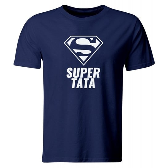 Koszulka Super Tata. Prezent dla Taty na Dzień Ojca lub Urodziny, Granatowa, roz. XL GiTees