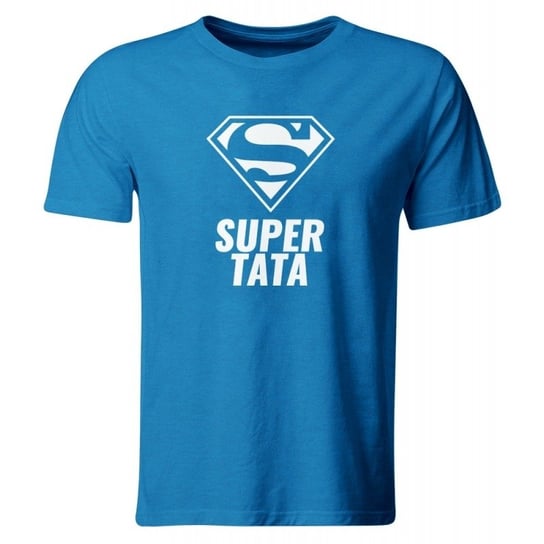 Koszulka Super Tata. Prezent dla Taty na Dzień Ojca lub Urodziny, Niebieska, roz. XL GiTees
