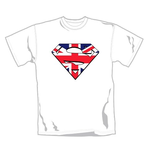 Koszulka Superman Union Jack Flag (White, Men's, Size: XL) Loud Distribution