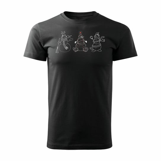 Koszulka świąteczna na święta z bałwanami bałwan męska czarna-S TUCANOS