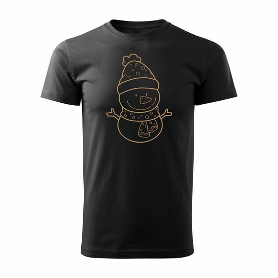 Koszulka świąteczna na święta z bałwanem bałwan męska czarna-S TUCANOS