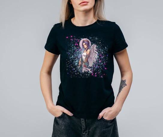 Koszulka T-Shirt Angel czarny rozmiar M z nadrukiem nadruk Anioł Inna marka