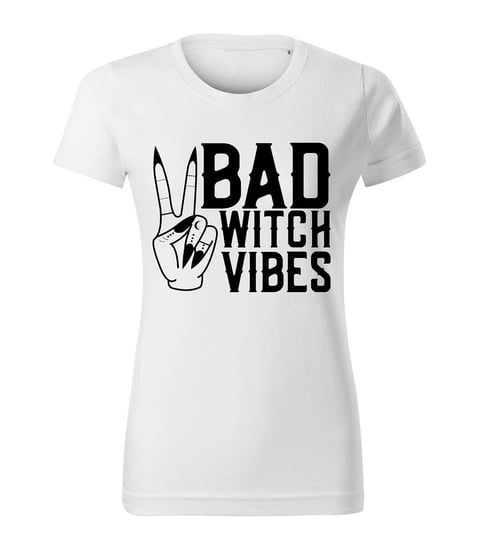 Koszulka T-shirt Bad Witch Vibes Biała Hafna