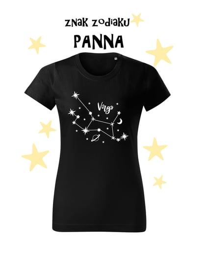 Koszulka T-shirt Czarna znak zodiaku Panna rozmiar M Hafna