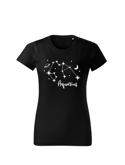 Koszulka T-shirt Czarna znak zodiaku Wodnik - rozmiar XL Hafna