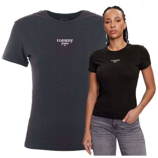 Koszulka T-shirt Damska Czarna Bluzka Damska Tommy Hilfiger Jeans logo Koszulka T-shirt Damska Czarna Bluzka Damska Tommy Hilfiger Jeans logo r.L Tommy Hilfiger