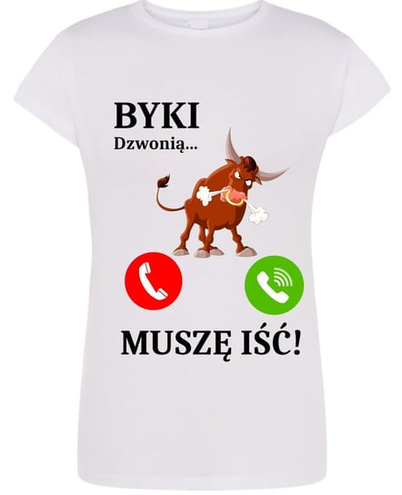 Koszulka T-Shirt damski nadruk Byki Dzwonią Muszę Iść! XL Inna marka