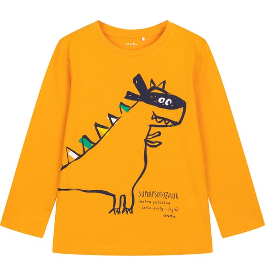 Koszulka T-Shirt Długi Rękaw  Chłopięca Dziecięca Z Dinozaurem 110 Endo Endo