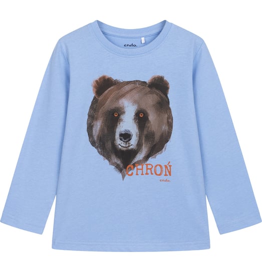 Koszulka T-Shirt Dziecięca Chłopięca Długi Rękaw Jesień Niedźwiedź 110 Endo Endo