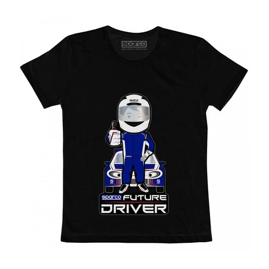 Koszulka T-shirt dziecięca Future Driver Sparco czarna - 104 cm (dzieci) Sparco