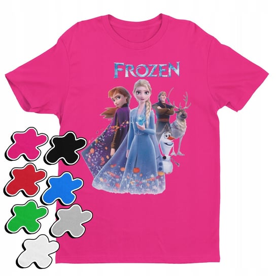 KOSZULKA T-SHIRT DZIECIĘCA Z NADRUKIEM FROZEN KRAINA LODU -M 134-140 Inna marka