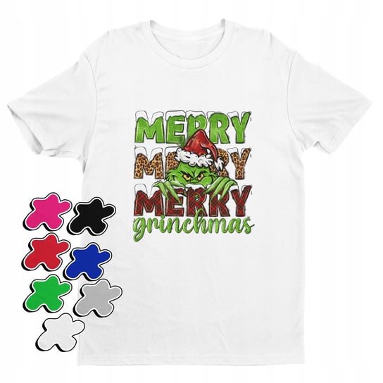 Koszulka T-Shirt Dziecięca Z Nadrukiem Grinch Święta Prezent -S 122-128 Inna marka