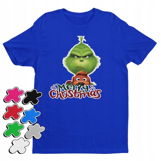 KOSZULKA T-SHIRT DZIECIĘCA Z NADRUKIEM GRINCH ŚWIĘTA PREZENT -S 122-128 Inna marka