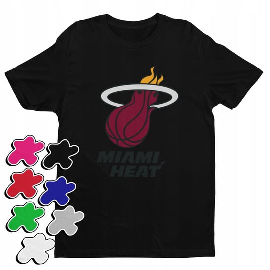 Koszulka T-Shirt Dziecięca Z Nadrukiem Miami Heat Klub Nba -Xs 110-122 Inna marka