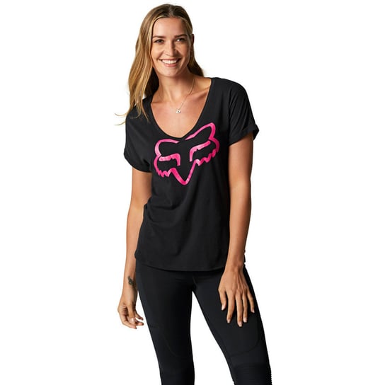 Koszulka T-Shirt FOX LADY BOUNDARY , kolor czarno-różowa L Fox