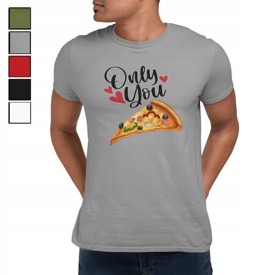 KOSZULKA T-SHIRT MĘSKA PREZENT DLA NIEGO WALENTYNKI ŚWIAT DZIEŃ PIZZY - M Inna marka