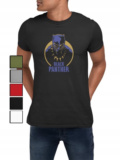 KOSZULKA T-SHIRT MĘSKA Z NADRUKIEM DC MARVEL CZARNA PANTERA - M Inna marka