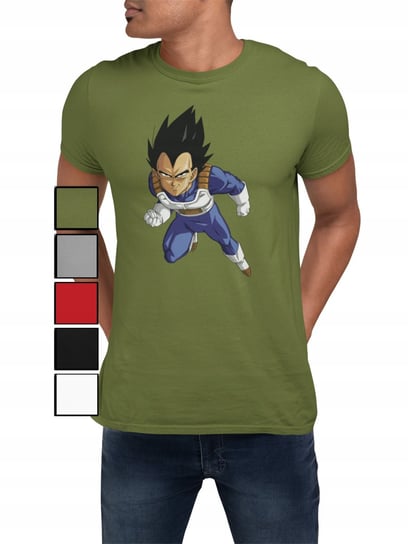 KOSZULKA T-SHIRT MĘSKA Z NADRUKIEM DRAGON BALL ANIME VEGETA - L Inna marka