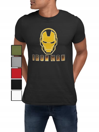 Koszulka T-Shirt Męska Z Nadrukiem Kapitan Ameryka Iron Man - S Inna marka