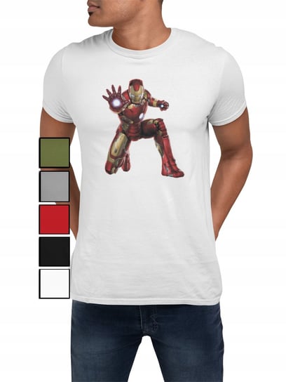 Koszulka T-Shirt Męska Z Nadrukiem Kapitan Ameryka Iron Man - Xxl Inna marka