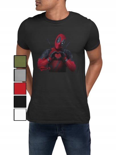 KOSZULKA T-SHIRT MĘSKA Z NADRUKIEM MARVEL DEADPOOL RÓŻNE - 3XL Inna marka