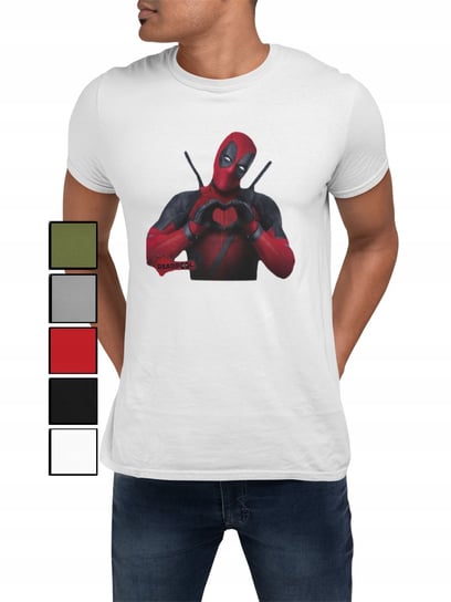 KOSZULKA T-SHIRT MĘSKA Z NADRUKIEM MARVEL DEADPOOL RÓŻNE - L Inna marka