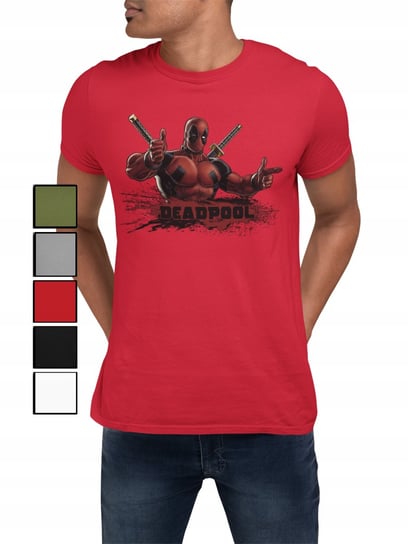 KOSZULKA T-SHIRT MĘSKA Z NADRUKIEM MARVEL DEADPOOL RÓŻNE - S Inna marka