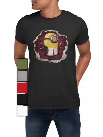 Koszulka T-Shirt Męska Z Nadrukiem Minionki Gru Dru Bajka - L Inna marka