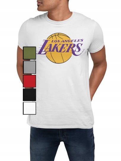 KOSZULKA T-SHIRT MĘSKA Z NADRUKIEM NBA LOS ANGELES LAKERS PREZENT FANA -S Inna marka