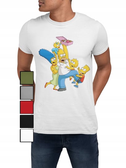 KOSZULKA T-SHIRT MĘSKA Z NADRUKIEM SIMPSON BART NA PREZENT - XXL Inna marka