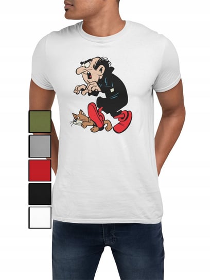 KOSZULKA T-SHIRT MĘSKA Z NADRUKIEM SMERF.Y GARGAMEL KLAKIER - L Inna marka