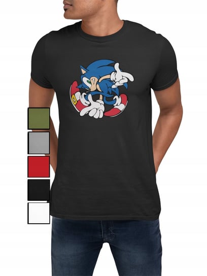 KOSZULKA T-SHIRT MĘSKA Z NADRUKIEM SONIC SZYBKI BŁYSKAWICA- 3XL Inna marka