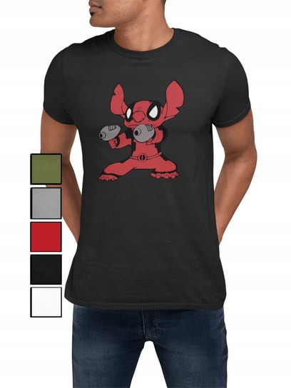 KOSZULKA T-SHIRT MĘSKA Z NADRUKIEM STITCH DEADPOOL - S Inna marka