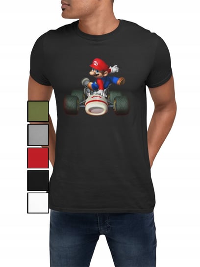 KOSZULKA T-SHIRT MĘSKA Z NADRUKIEM SUPER MARIO LUIGI SMOK DLA FANA - 3XL Inna marka