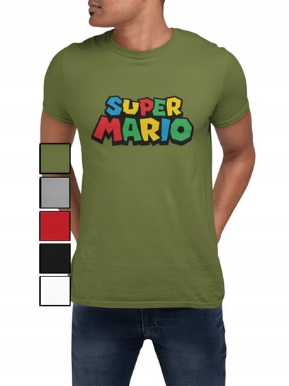 Koszulka T-Shirt Męska Z Nadrukiem Super Mario Luigi Smok Dla Fana - L Inna marka