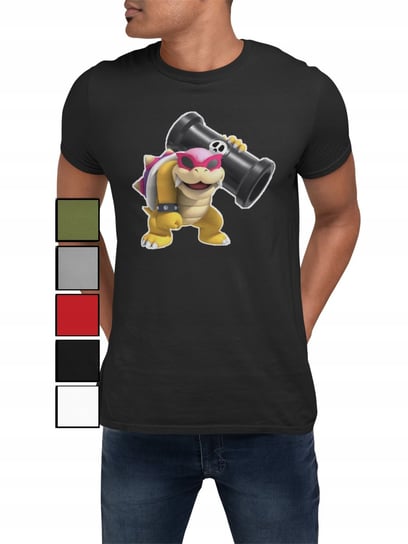 KOSZULKA T-SHIRT MĘSKA Z NADRUKIEM SUPER MARIO LUIGI SMOK DLA FANA - L Inna marka