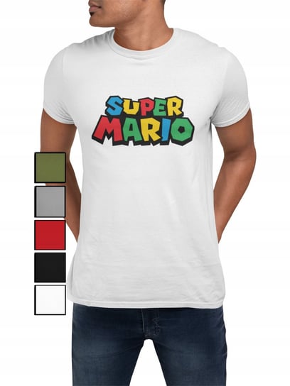 KOSZULKA T-SHIRT MĘSKA Z NADRUKIEM SUPER MARIO LUIGI SMOK DLA FANA - L Inna marka