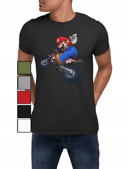 KOSZULKA T-SHIRT MĘSKA Z NADRUKIEM SUPER MARIO LUIGI SMOK DLA FANA -XL Inna marka