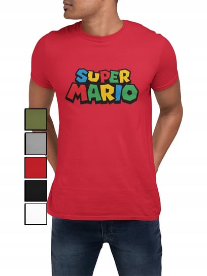 KOSZULKA T-SHIRT MĘSKA Z NADRUKIEM SUPER MARIO LUIGI SMOK DLA FANA - XXL Inna marka