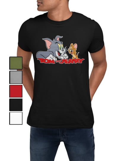 KOSZULKA T-SHIRT MĘSKA Z NADRUKIEM TOM I JERRY KOT MYSZ - M Inna marka