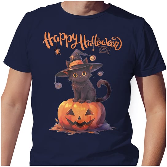 KOSZULKA T-SHIRT MĘSKI L HALLOWEEN KOT CZAROWNICA DYNIA SUPER JAKOŚĆ PolskaKoszulka