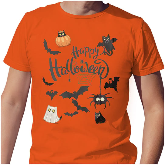 KOSZULKA T-SHIRT MĘSKI S HAPPY HALLOWEEN KOTY KOTKI SUPER JAKOŚĆ PolskaKoszulka